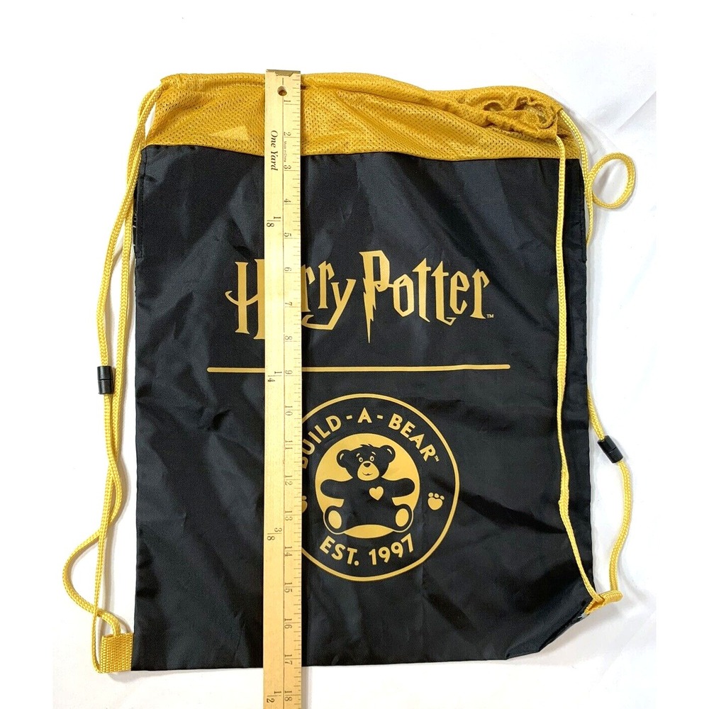 Build A Bear Workshop Harry Potter String Bag Backpack Black Gold CLEAN - Picture 2 of 7